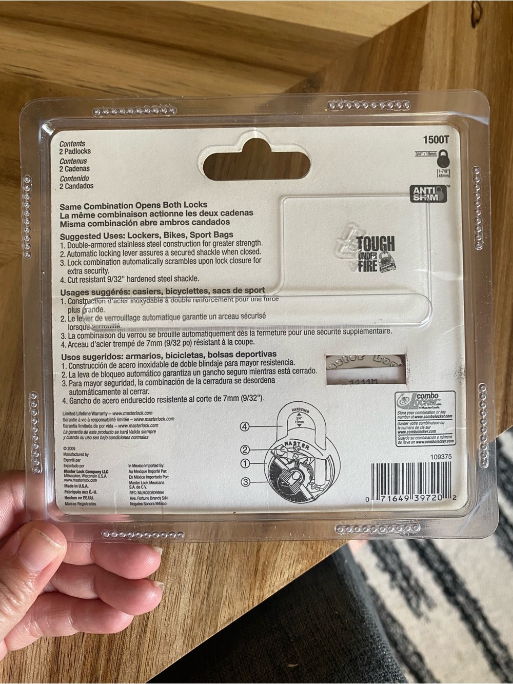 Master Lock 1500T 2-Pack Same Combo Padlocks Not Resettable Steel Indoor/Outdoor - Picture 2 of 2